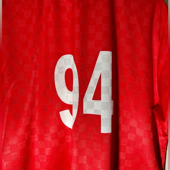 Supreme Soccer Jersey Oversized Checkered Red Black Sport Shirt Football - Picture 7 of 9